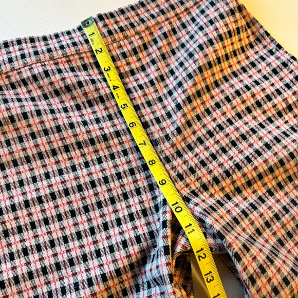 Sanctuary Carnaby Kick Crop Pants Large Plaid Tan Black Red Pull On - Picture 6 of 12